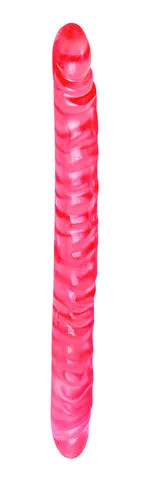 Seductucom Dildos Translucence Slim Jim Duo Double Dong 175 Inch Pink