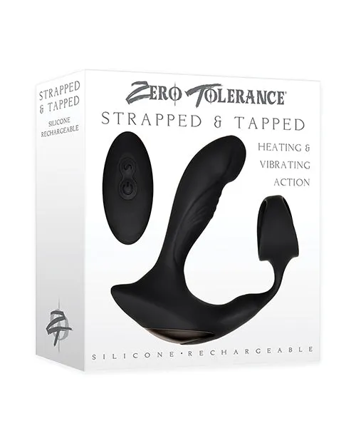Anal Strapped Tapped Rechargeable Prostate Vibrator Black Zero Tolerance