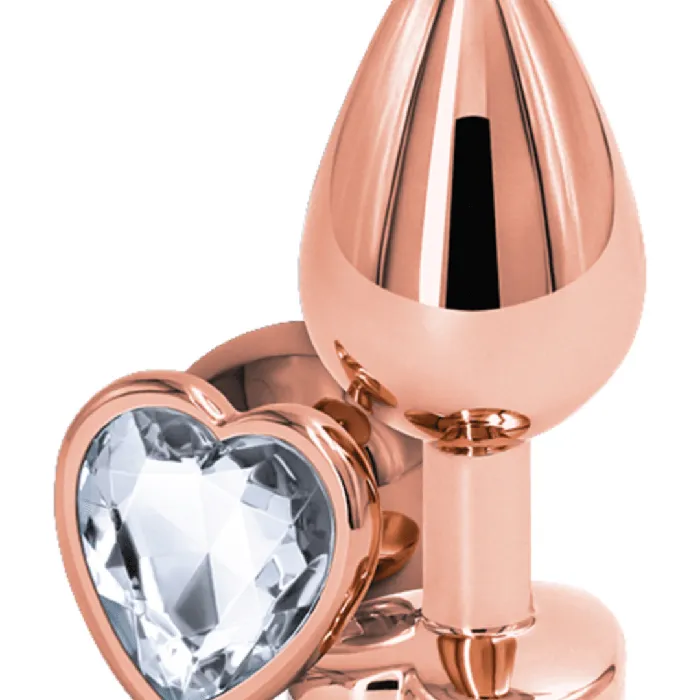 Anal NS Novelties Rear Assets Rose Gold and Clear Gemstone Heart Anal Plug Medium Anal NS Novelties Rear Assets Rose Gold and Clear Gemstone Heart Anal Plug Medium