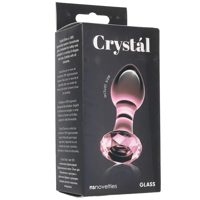 Crystal Series Crystal Glass Gem Plug in Pink pink cherry Anal
