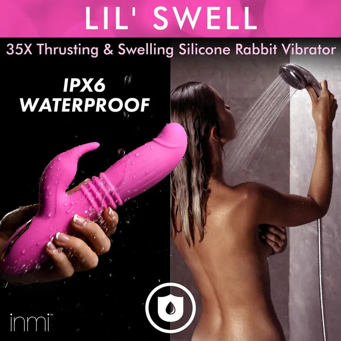 Female Sex Toys Inmi 35x Lil Swell Thrusting Inflating Silicone Rabbit Vibrator XR Brands