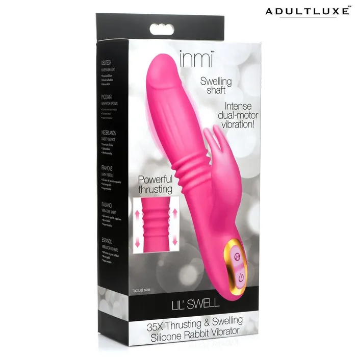 Female Sex Toys Inmi 35x Lil Swell Thrusting Inflating Silicone Rabbit Vibrator XR Brands