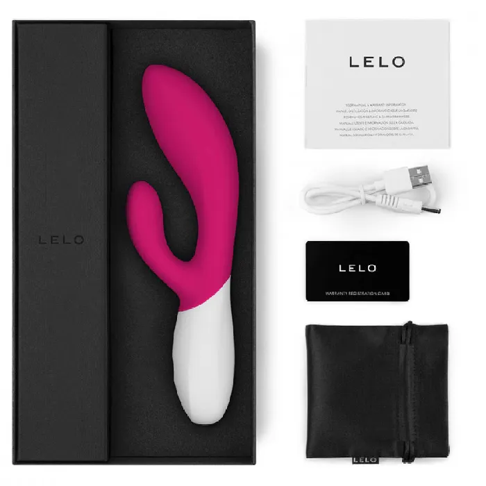 LELO Ina Wave 2 GSpot Caressing Rabbit Vibrator Cerise LELO Female Sex Toys