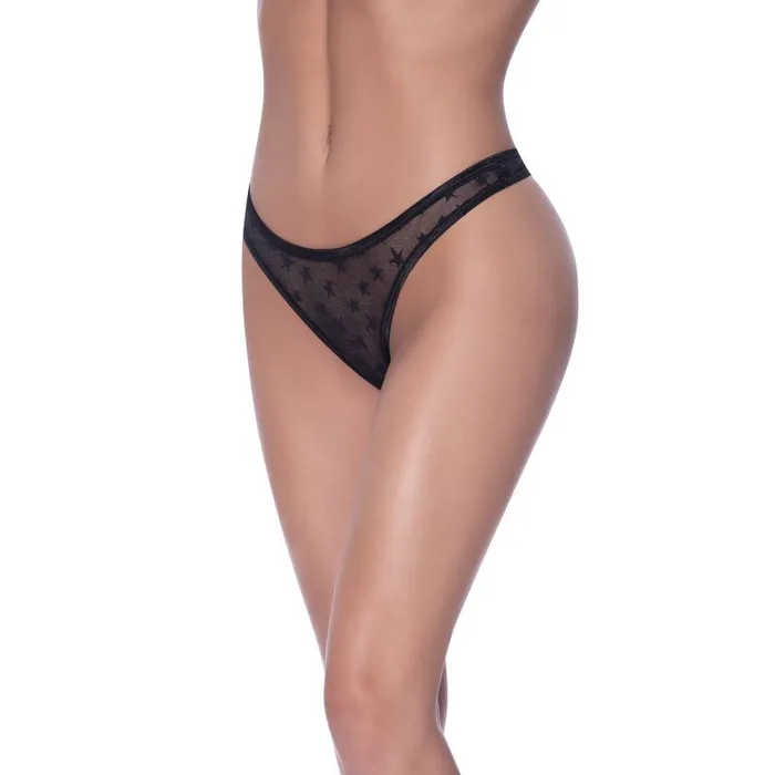 Anal Exposed Lingerie High Waist Micro Star Thong Black LargeExtra Large Black Anal Exposed Lingerie High Waist Micro Star Thong Black LargeExtra Large Black