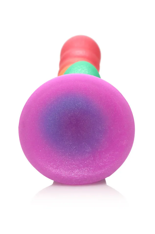 Female Sex Toys Curve Toys Simply Sweet Ribbed 65 in Silicone Rainbow Dildo