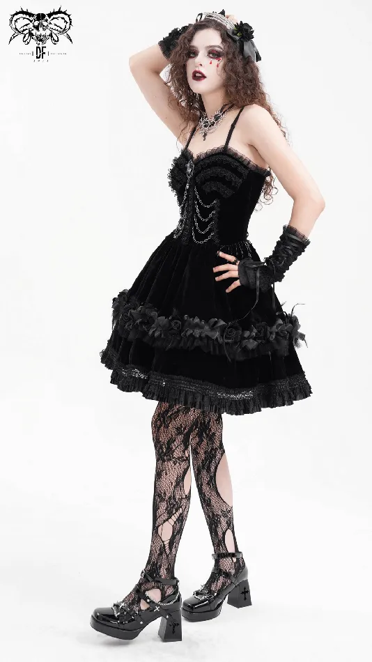 Sophisticated Lace Evening Gown with Chains and Beads EVEs SECRETS Male Sex Toys