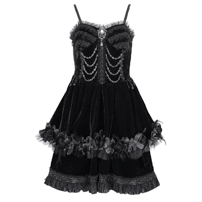 Sophisticated Lace Evening Gown with Chains and Beads EVEs SECRETS Male Sex Toys
