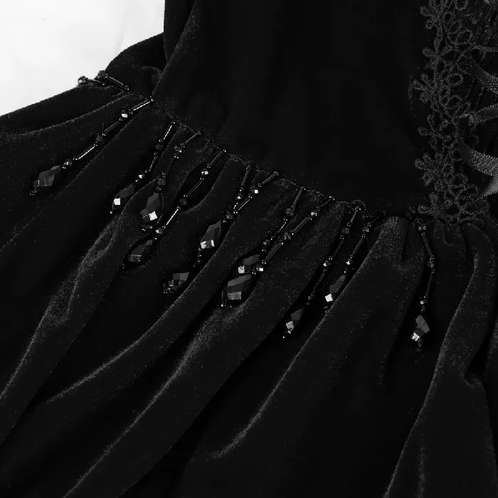 Sophisticated Lace Evening Gown with Chains and Beads EVEs SECRETS Male Sex Toys