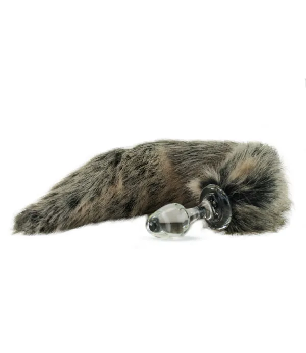 Crystal Delight Anal Crystal Minx Detachable Faux Grey Wolf Tail Plug
