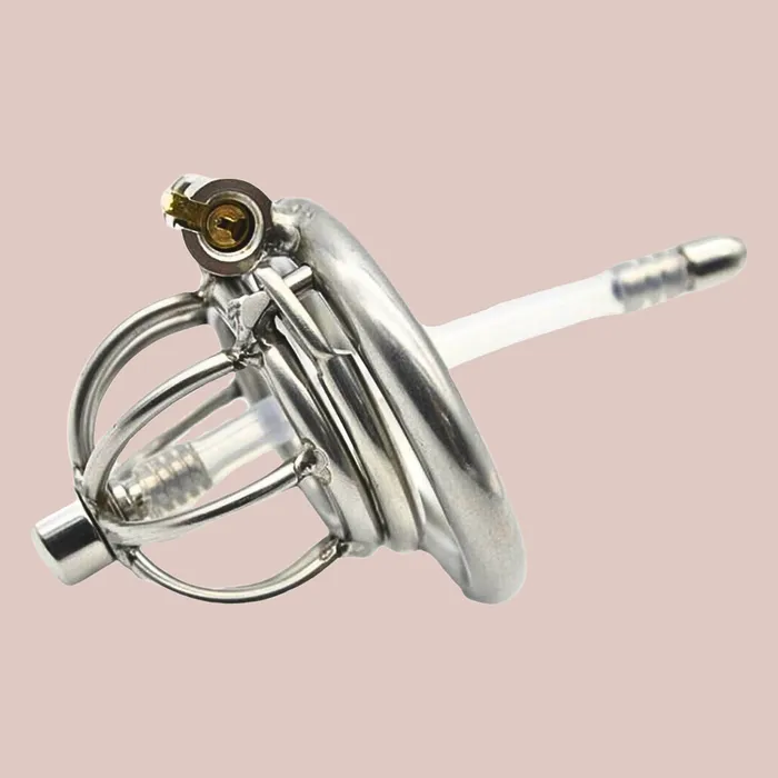 House of Chastity Full Submission With Urethral Insert Metal Chastity Device Male Sex Toys House of Chastity Full Submission With Urethral Insert Metal Chastity Device Male Sex Toys