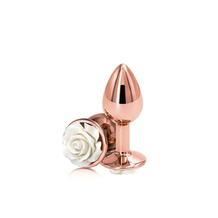 NS Novelties Anal Rear Assets Rose Butt Plug Small White