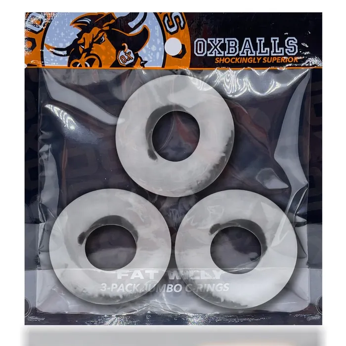 Oxballs Male Sex Toys Oxballs Fat Willy Rings 3 Pack Cock Ring Clear