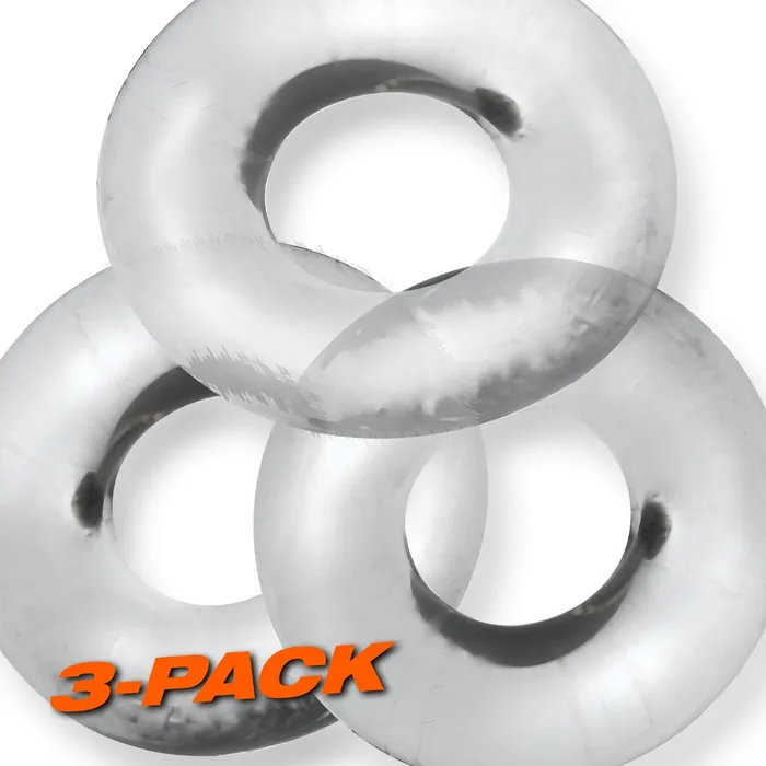 Oxballs Male Sex Toys Oxballs Fat Willy Rings 3 Pack Cock Ring Clear
