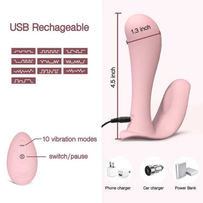 Tracys Dog Wearable Panty Vibrator with Wireless Pink Female Sex Toys