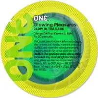 Vibrators ONE Glowing Pleasures Condoms Bulk Each One