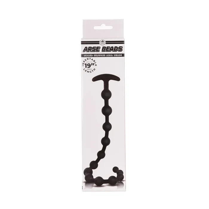 Anal Excellent Power Arse Beads 19 Ribbed Silicone Anal Beads Black