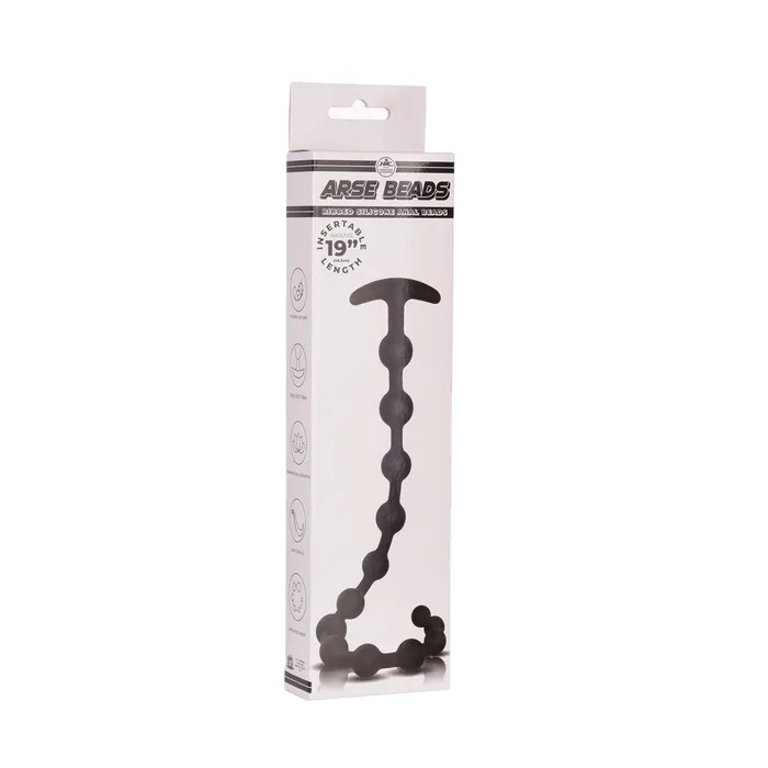 Anal Excellent Power Arse Beads 19 Ribbed Silicone Anal Beads Black