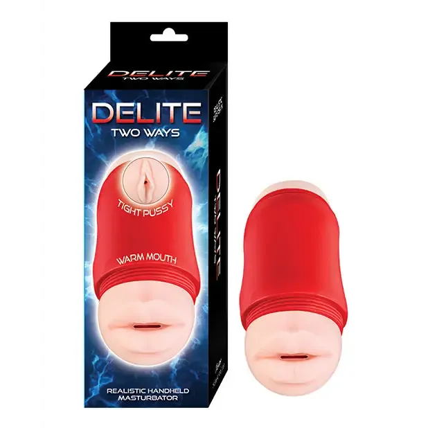 Delite Two Ways Mouth Vagina Masturbator White Nasstoys Male Sex Toys