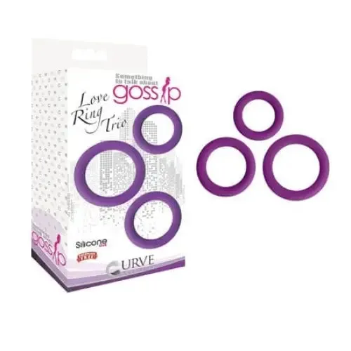 Dildos Curve Toys Gossip Love Ring Trio Silicone Cockring 3Pack Violet Curve Toys Dildos Curve Toys Gossip Love Ring Trio Silicone Cockring 3Pack Violet Curve Toys