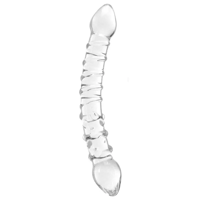 Dildos glas Double Trouble Ridged Glass Dildo