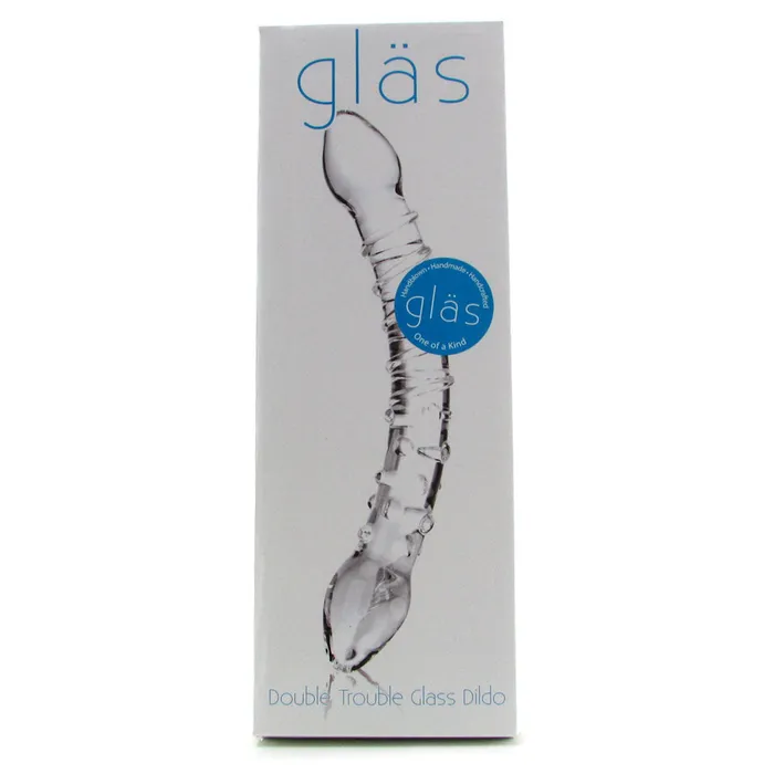 Dildos glas Double Trouble Ridged Glass Dildo Dildos glas Double Trouble Ridged Glass Dildo
