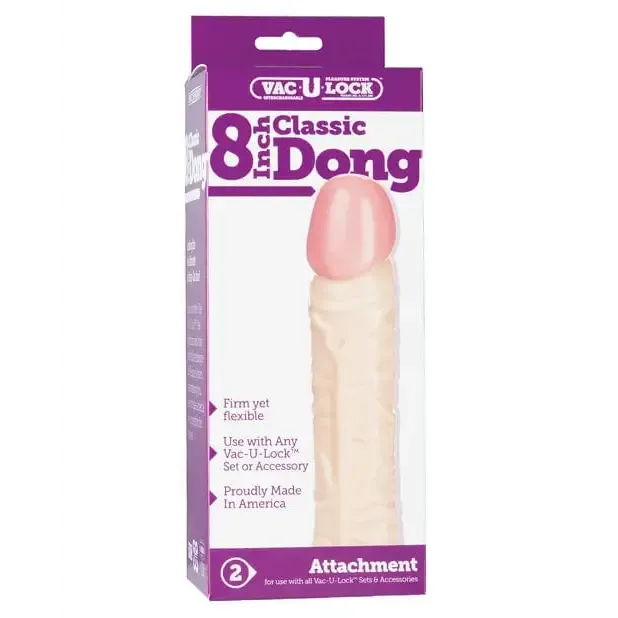 Doc Johnson Dildos Vaculock 8 Classic Dong White
