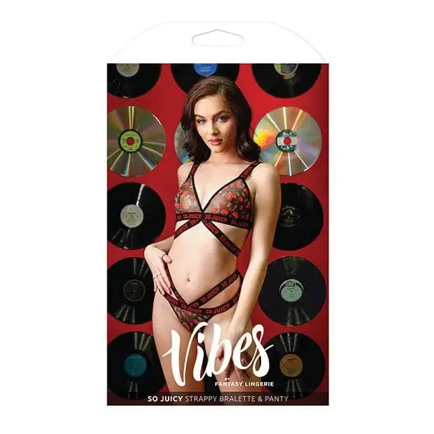 Fantasy Lingerie Vibrators Vibes So Juicy Strappy Bralette Panty