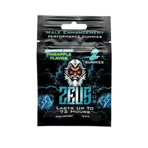 Gig Wholesale Inc Male Sex Toys Zeus Plus Male Supplement Gummies Pineapple 2pk Open Stock