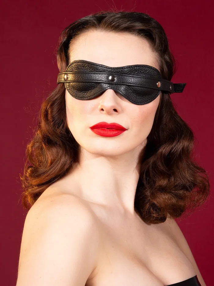 HonourSkintwocom Restraints Leather Bondage Padded Blindfold One Size
