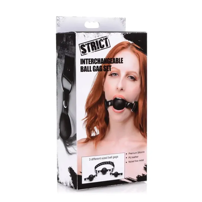 Interchangeable Silicone Ball Gag Set STRICT Male Sex Toys