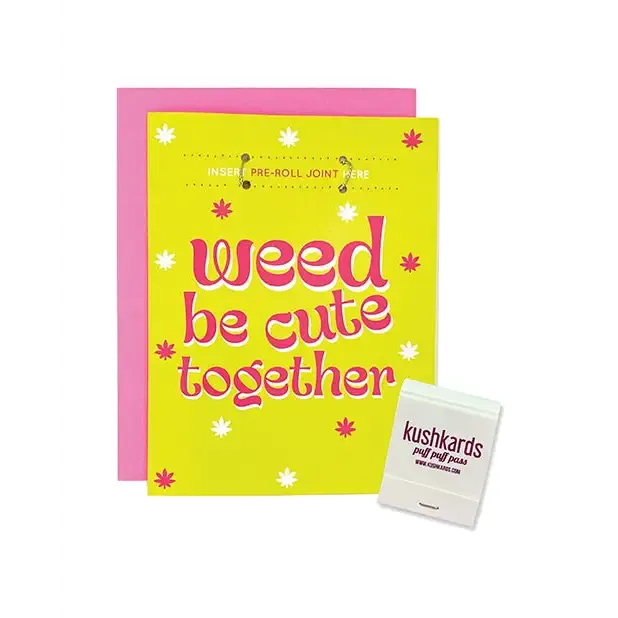 Kush Kards LLC Vibrators Weed Be Cute Greeting Card wMatchbook