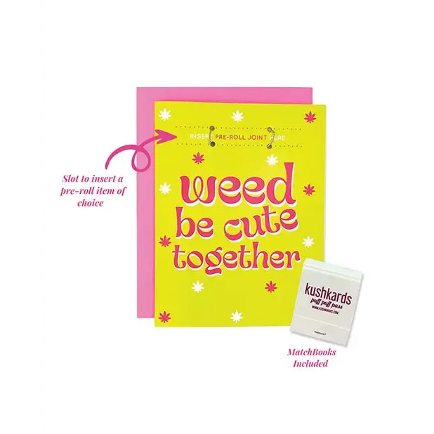 Kush Kards LLC Vibrators Weed Be Cute Greeting Card wMatchbook