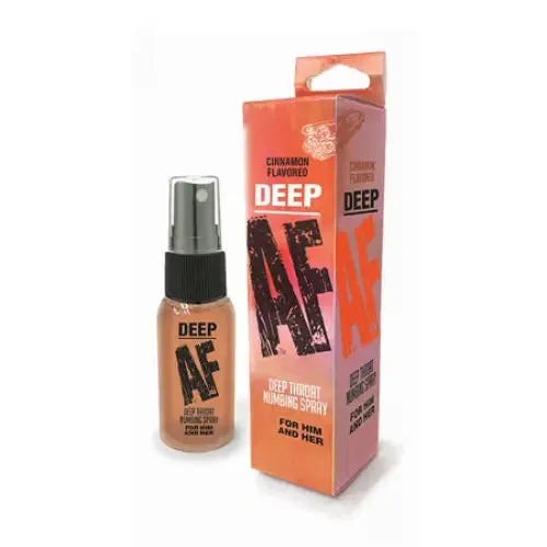 Male Sex Toys Deep AF Cinnamon Flavored Deep Throat Numbing Spray 1 oz Little Genie Male Sex Toys Deep AF Cinnamon Flavored Deep Throat Numbing Spray 1 oz Little Genie