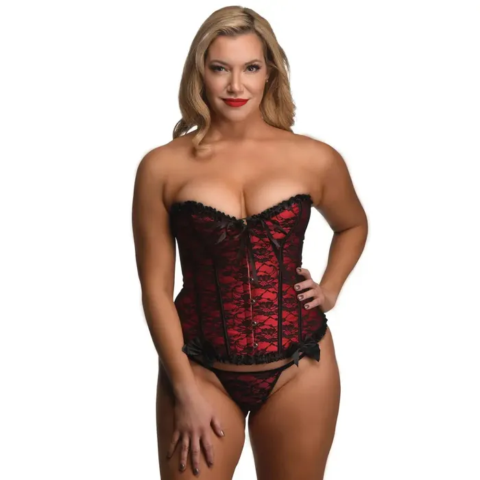 Male Sex Toys Master Series Scarlet Seduction Laceup Corset And Thong Master Series