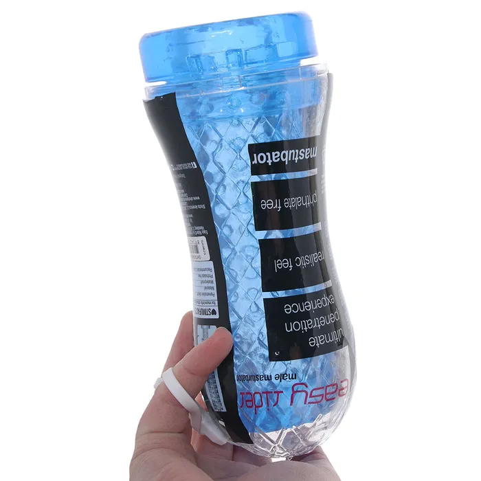 Male Sex Toys Shots Toys Easy Rider Clear Blue Masturbator