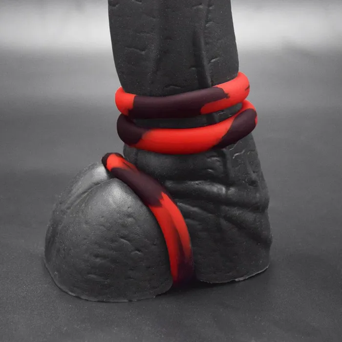 Male Sex Toys Topped Toys TOPPED TOYS Tight Fit 3 Ring Pack Forge Red