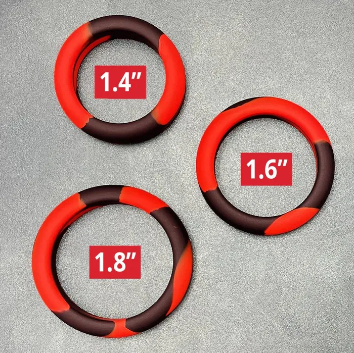 Male Sex Toys Topped Toys TOPPED TOYS Tight Fit 3 Ring Pack Forge Red