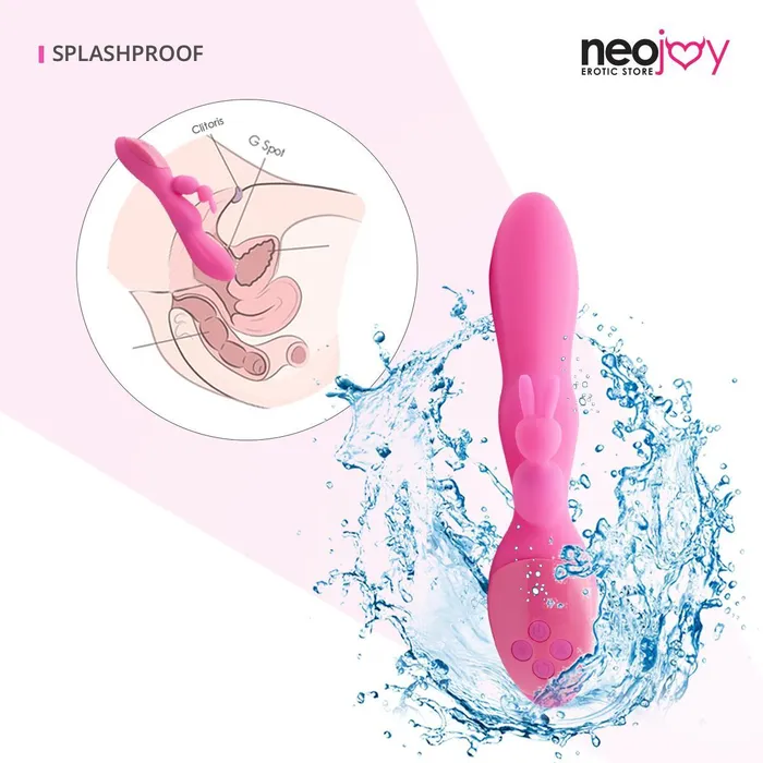 Neojoy Female Sex Toys Neojoy Bunny Rabbit Vibrator Silicone USB Rechargeable 12Speed Functions Pink
