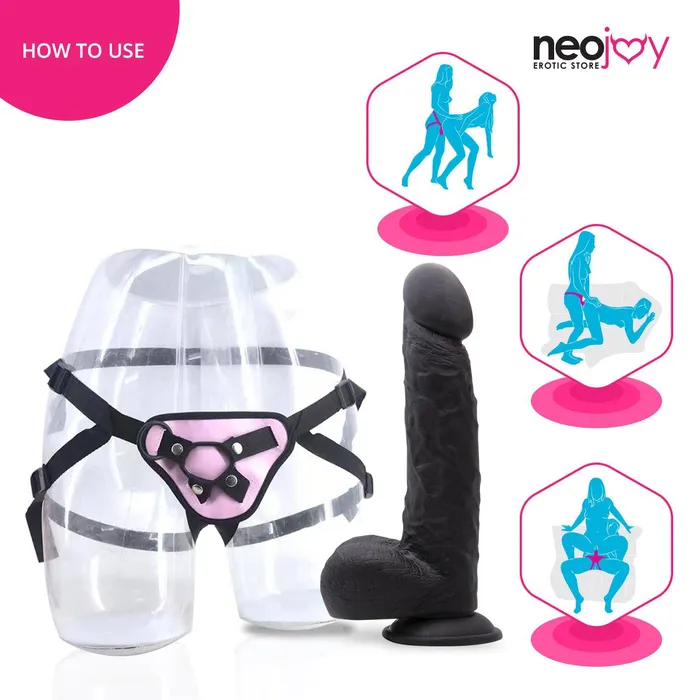 Neojoy Girthy Lover Dildo With StrapOn Dong Black 25cm 98 inch Neojoy Female Sex Toys