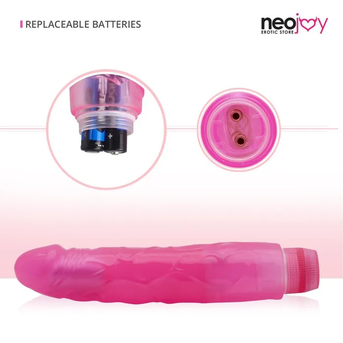 Neojoy Vibrators Neojoy Vibrating Dildo Multiple Speed Function Soft TPE Pink 47 Inch 12 cm