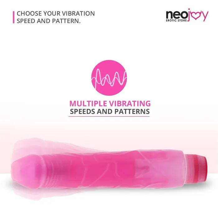 Neojoy Vibrators Neojoy Vibrating Dildo Multiple Speed Function Soft TPE Pink 47 Inch 12 cm