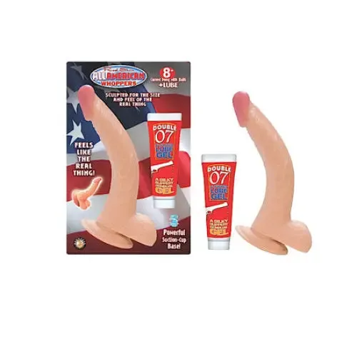 Novelties By Nasswalk Dildos All American Whoppers 8in Curved Dong with Balls Novelties By Nasswalk Dildos All American Whoppers 8in Curved Dong with Balls