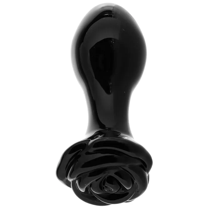 ns novelties Anal Crystal Glass Rose Plug in Black