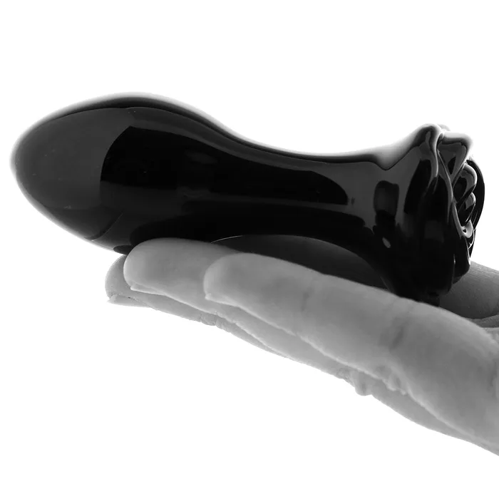 ns novelties Anal Crystal Glass Rose Plug in Black ns novelties Anal Crystal Glass Rose Plug in Black