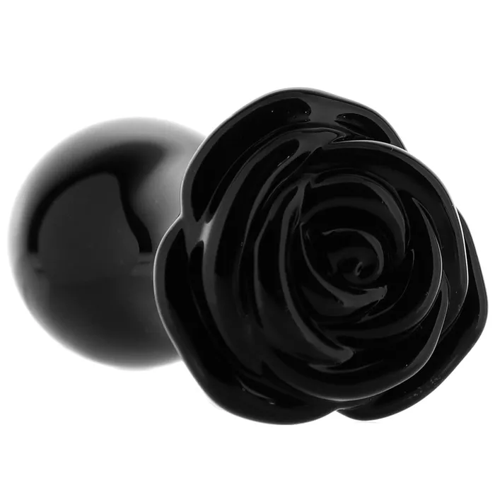 ns novelties Anal Crystal Glass Rose Plug in Black ns novelties Anal Crystal Glass Rose Plug in Black