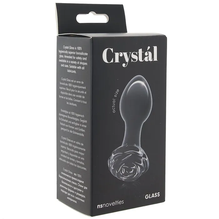 ns novelties Anal Crystal Glass Rose Plug in Black ns novelties Anal Crystal Glass Rose Plug in Black