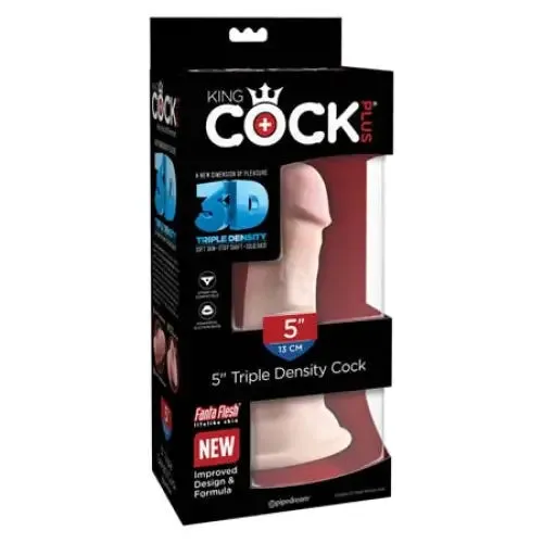 Pipedream King Cock Plus 5 in Triple Density Cock Realistic Dildo With Suction Cup Beige King Cock Plus Female Sex Toys Pipedream King Cock Plus 5 in Triple Density Cock Realistic Dildo With Suction Cup Beige King Cock Plus Female Sex Toys