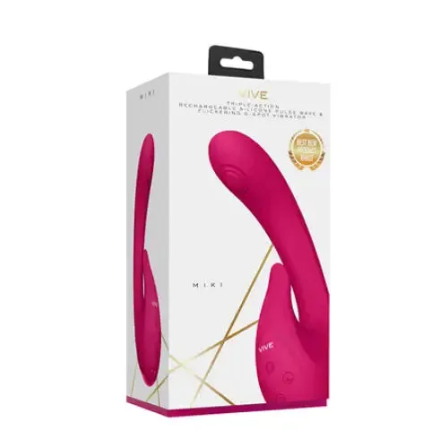 SHOTS AMERICA Vibrators VIVE MIKI Rechargeable Pulse Wave Flickering Dual Stimulation GSpot Vibrator Pink SHOTS AMERICA Vibrators VIVE MIKI Rechargeable Pulse Wave Flickering Dual Stimulation GSpot Vibrator Pink