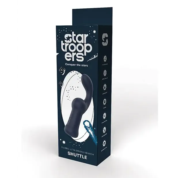 Star Troopers Shuttle Flexible Ultra Strong Vibrator Black XGEN Products Vibrators