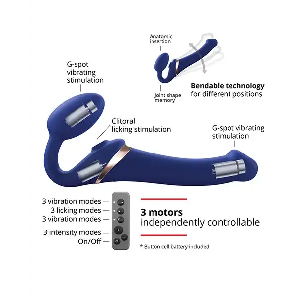 StrapOnMe Rechargeable RemoteControlled Multi Orgasm Bendable StrapOn Fuchsia XL StrapOnMe Female Sex Toys StrapOnMe Rechargeable RemoteControlled Multi Orgasm Bendable StrapOn Fuchsia XL StrapOnMe Female Sex Toys